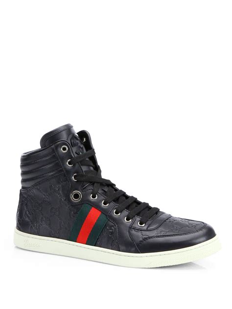 gucci sneakers men black|gucci sneakers black high top.